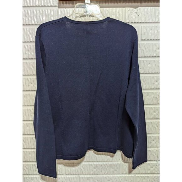 Pendleton Women's Navy Blue Button-Front White Piping & Buttons Cardigan Extra L - Picture 4 of 7